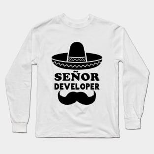 Señor Developer (Senior Developer) - Black Long Sleeve T-Shirt